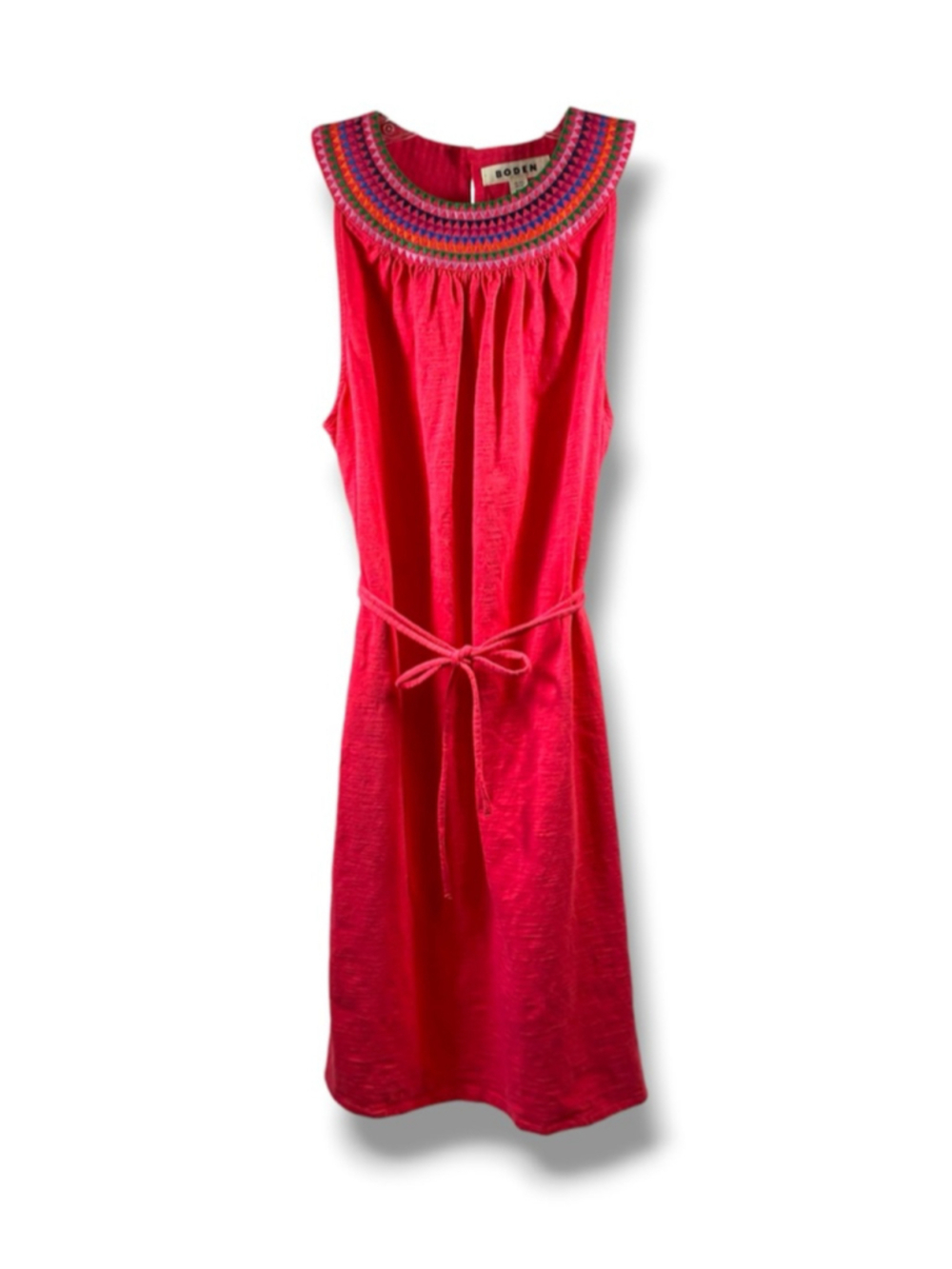 Boden Eleni Embroidered Short Dress in Camelia Pink Size 8